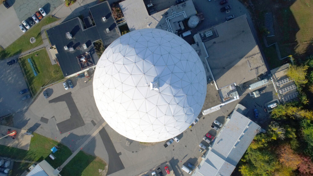 Haystack radome, aerial shot