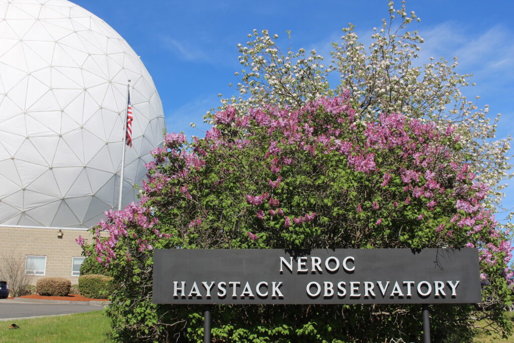 Haystack 37m radome and NEROC sign