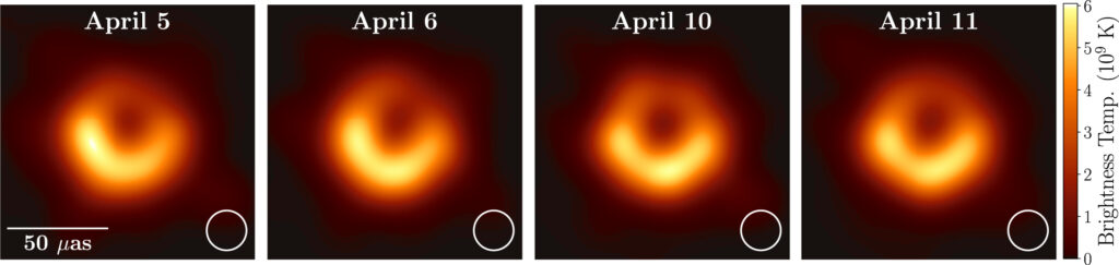 Event Horizon Telescope, four versions of M87 image